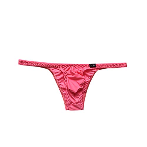 Pouch Briefs Bikini Ice Silk Mens Pouch Bikini Panties Sexy Briefs Underwear Pink