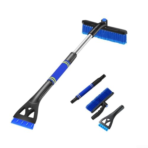 Pelle à neige télescopique 3 en 1, grattoir à glace réglable avec balai pour pare-brise de voiture, outil extensible de 60 à 80 cm en alliage d'aluminium