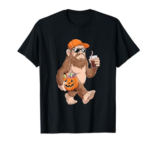 Bigfoot Halloween Costume Sasquatch Pumpkin Candy Camiseta