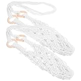 FIXOSHEE 2 Stück Baumwoll makramee Weinflaschenhalter Handgewebter Flaschenträger Wanddeko für Küche und Garten Robuste Aufbewahrungstasche für Weinflaschen und Obst Rustikaler Stil