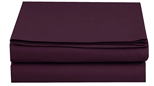 Luxury Flat Sheet on Amazon Elegant Comfort Wrinkle-Free 1500 Premier Hotel Quality 1-Piece Flat Sheet, Twin/Twin XL Size, Purple