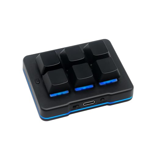 Mini clavier mécanique USB à 6 touches - Clavier de jeu macro personnalisé programmable OSU avec LED RVB pour PC Gaming OSU Bureau Travail HID