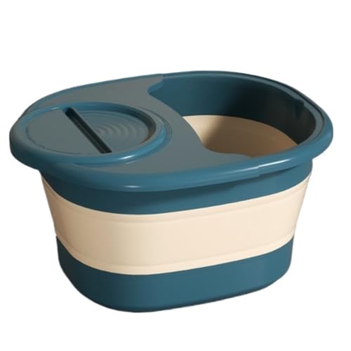 Tina Plegable de Plástico para Baño de Pies con Tapa Azul miniatura 1