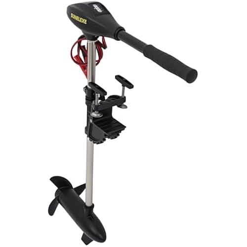 Electric Trolling Motor, 12V 408W Retractable Handle Boat Motor, Thrust Saltwater Transom Mounted Trolling w/Tightened Brackets & Battery Indicator for Kayak & Fishing Boat, Black