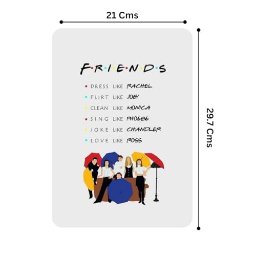 Image of Zesta Bathroom Decor Items Washroom Decor Tin Sign | Aesthetic Posters Wall Poster for Bedroom | Magnetic Cafe Decoration Items / Restaurant Decorations Items | Quirky Home Decor Bar Accent (Friends (2))