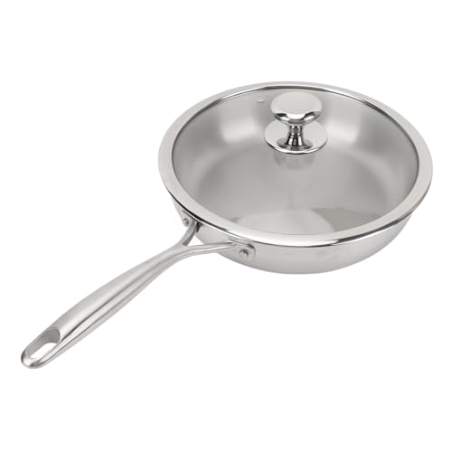 ZJchao Ti Alloy Aluminum Frying Pan Set for Multipurpose Cooking, Stainless Steel Skillet with Heat Conduction, Glass Lid for Apartment Kitchen