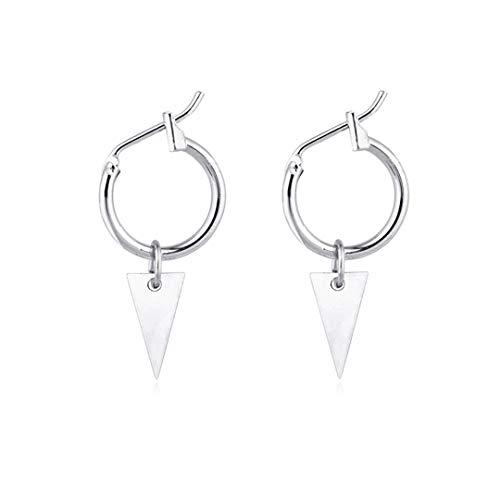 Preisvergleich Produktbild Faliya einfache Anhänger Ohrringe, einfache geometrische Kreis Creolen mit kleinen Dreieck Anhänger Ohrringe Modeschmuck Ohrringe für Frauen Mädchen Geschenke, als Beschreibung