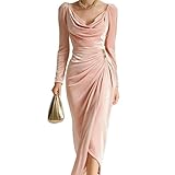 Progettato con una silhouette snella e avvolgente e pieghe sottili, questo vestito esalta le curve naturali pur mantenendo il comfort.I dettagli plissettati aggiungono interesse visivo, rendendolo un pezzo straordinario per uno stile sofisticato.