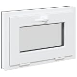 Risor - Finestra per cantina, 60 x 40 cm, in PVC e vetro, con funzione di inclinazione girevole, per cantina, con protezione termica e telaio insonorizzante, vetro isolante e protezione antifurto