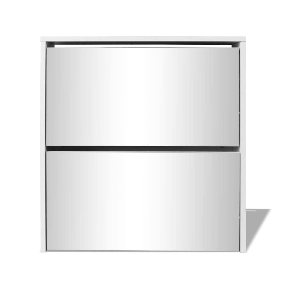 ホワイトシューズキャビネット ミラー付き Amazon｜vidaXL シューズキャビネット 2段 ミラー付き 63x17x67cm