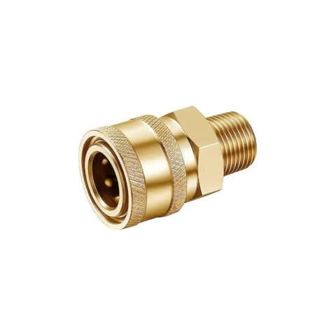TUHUT 1/4 Brass Quick Connect Coupler Adapter 1/4 NPT Thread 14mm internal hole for Pressure Washer 1pack Cover