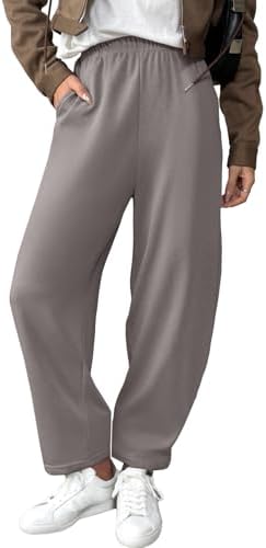 EVALESS Wide Leg Sweatpants Women Fall Clothes Casual Elastic High Waisted Baggy Pants Cropped Length Ballon Joggers