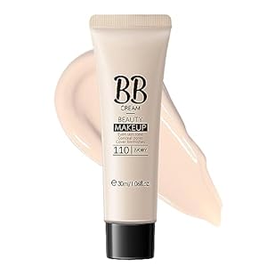 BB Cream, Tinted Moisturizer BB Cream Suitable For Fair Skin, Full-Coverage Foundation and Concealer, Evens Skin Tone, Oil-Free, Light, Portable BB Cream For Women 30 ml