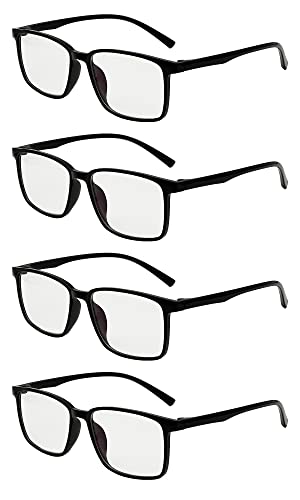 LHSDMOAT 4 Pack Blaufilter Lesebrillen Herren Damen, Vintage Feder Scharnier rechteckiger Rahmen Blaulicht Lesebrille Sehhilfe Augenoptik Brille Lesehilfe 2.50 Cover