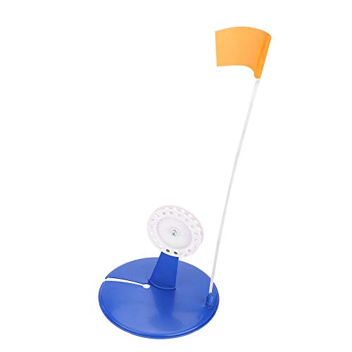 POENVFPO Ice Fishing Rod, Compact Metal Pole with Big Round Base Plate for Stable Floating, Orange Flag for Easy Visibility, Durable Tackle Accessory for Fishing Lovers