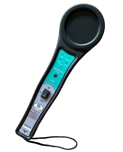 Image of Hand Held Metal Detector Model VALIDATOR S-15 (Black-Green) with LED Indicator for Malls, Airports, Hotels, Railway Stations, Banks