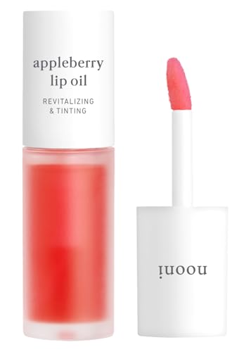 NOONI Korean Lip Oil - Appleberry | Long-Lasting, Moisturizing, Plumping, Revitalizing for Dry Lips, Waterproof, No Peel Off, Hydrating, Nourishing Crystal Clear, 0.12 FL Oz