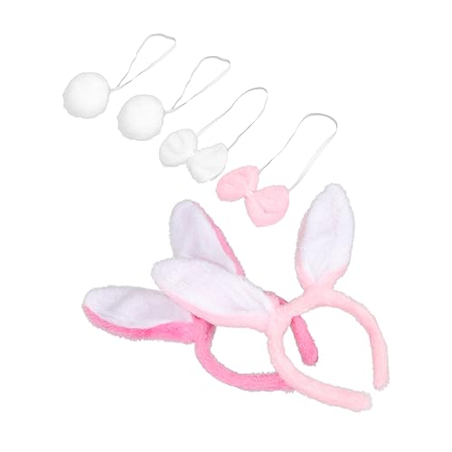 OUNONA 2個セット ウサギのスーツ 再利用可能なウサギの耳 ハロウィンボウタイの装飾 装飾的なウサギのしっぽ ハロウィン うさ耳 再利用可能なボウタイの装飾 祭りの供給 ぬいぐるみ