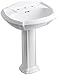 KOHLER K-2221-8-0 Portrait Pedestal Bathroom Sink with 8" Centers, White