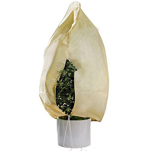 Pflanzenschutz Winter,Winterschutz für Pflanzen,Frostschutz Kälteschutz Pflanzenschutzsack für Pflanzen mit Reißverschluss Zugband, Winterschutz Haube Kübelpflanzensack für Olivenbaum Palmen,120x180cm Cover