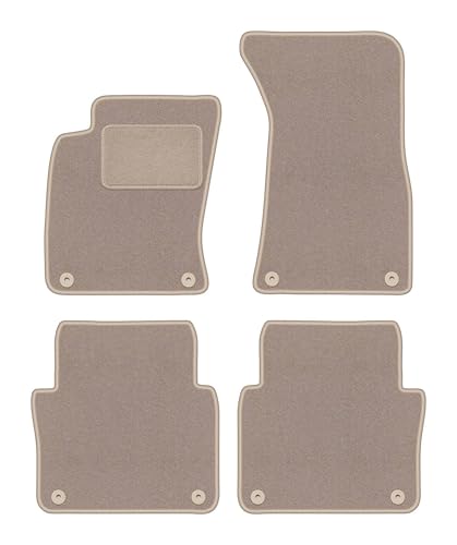 Tapis de voiture Audi A8 D3 berline 2002-2009 : tapis auto velours beige 4 pièces