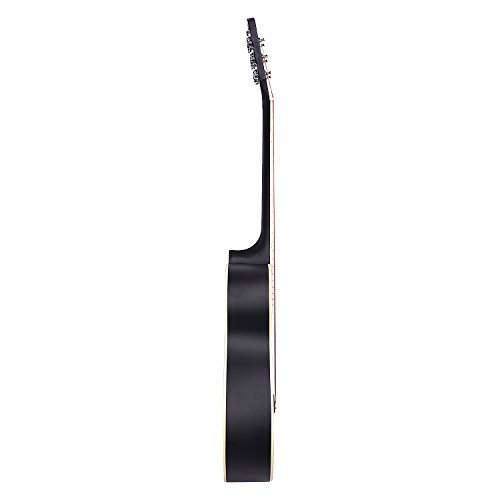 Image of Zabel Acoustic Guitar 40 Inches Matt Finish, Black, With Combo Guitar Bag, Strings, Strap And Picks