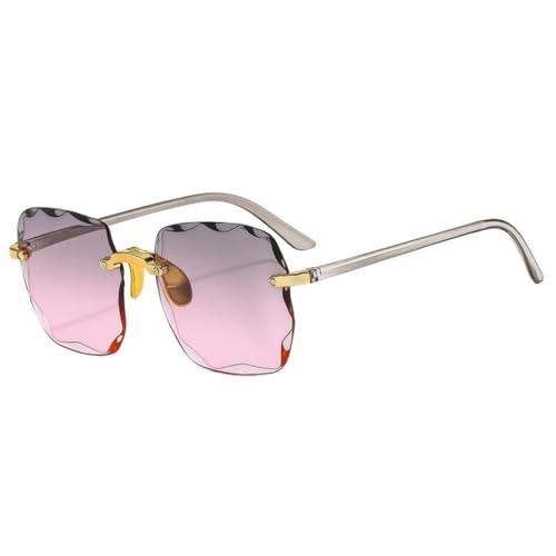Lunettes de soleil sans bordure légères anti-éblouissement branches alliage vintage UV400