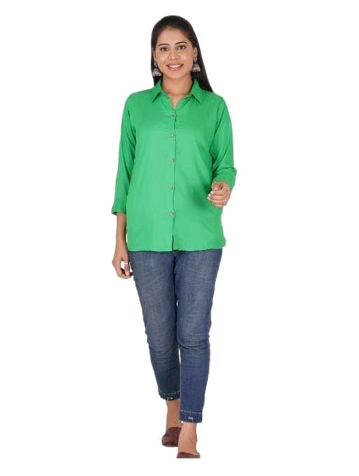 Women Formal Shirt | Solid Full Sleeve Button-Down Office Wear Shirt | Regular Fit Collared Business Casual Top-image-10