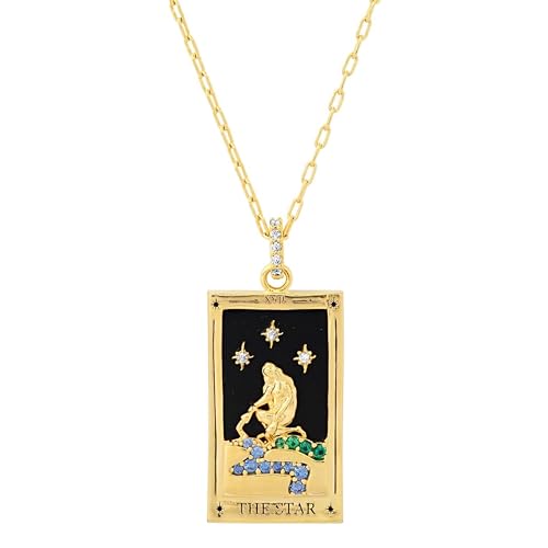 Rocksbox The Star Tarot Card Pendant Necklace - Gold...