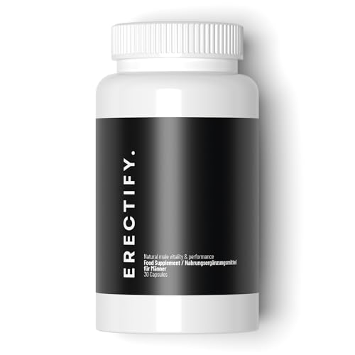 ERECTIFY Premium Männer Formel | Hochdosierte Kombination mit L-Arginin Maca Ginseng & Zink | 30 Kapseln