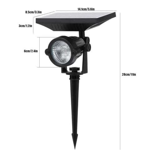 Luminária Solar Espeto Jardim Spot Led Refletor Luz Branco Quente 20W Potente Decoração Externa IP65