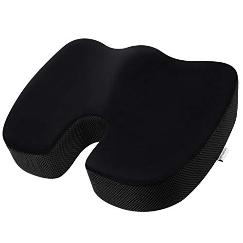 MOHAISHEN Memory Foam Seat Cushion for Office Chair, Comfort Chair Cushion Relief Sciatica Pain for Car, Desk, Office - Seat Cushion with Non Slip Bottom