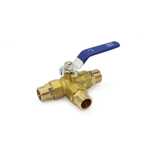 Conector de válvula de bola de latón de 3 vías con rosca BSP macho tipo L 5