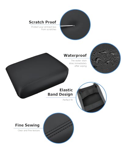 Image of INTGET Center Console Cover for 2026 Ford F150 Accessories 2021 2022 2023 2024 2025, for 2022-2026 F150 Lightning Interior Middle Armrest Arm Rest Cushion Protector(Only fit for Work Surface Console)