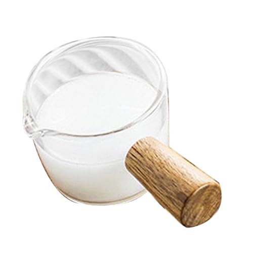 Vaso medidor mini 50 ml con asa de madera miniatura 4
