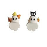 Eagyrosi Ghosts Mystery Phone Buddy - 2 Pcs Halloween Ghost Phone Charms, Fun Accessory for All Mobile Phones, for Halloween (Milk and ice cream)