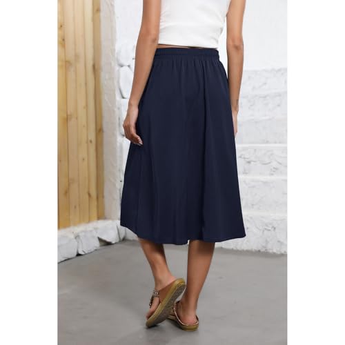 Image of Witsmile Flowy Skirt Elastic High Waist A-Line Skirt with Pockets Bohemia Cover-up for Women 2026 Trendy(S-2XL)
