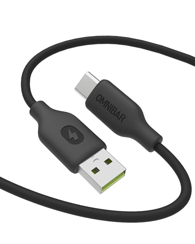 USB A to USB C Cable (6FT/Black), Soft Silicone iPhone 17 16 15 Pro Max Charger Cord, USB C Charging Cable for Samsung Galaxy S25/S24 Pixel 10/9 Tablet Laptop Switch PS5 Xbox Car Carplay Cable