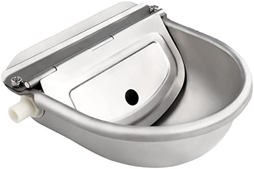 Automatic Waterer Bowl Stainless Steel Drinking Water Bowl Dispenser with Float Valve for Horse Cattle Goat Sheep Dog