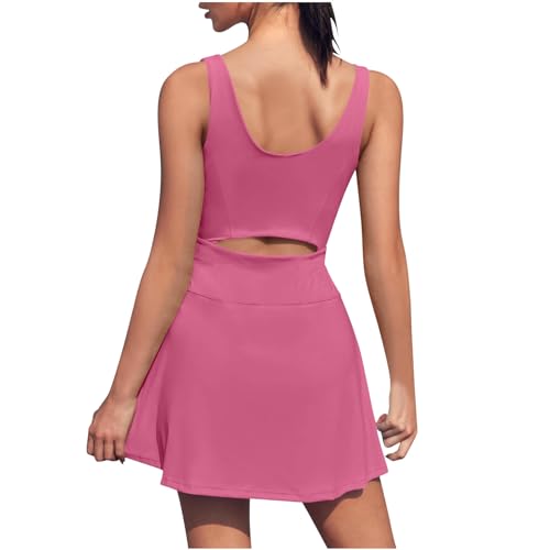 Vestido feminino de ajuste solto, bralette, short para mulheres, esportivo, atlético, tênis, corte,