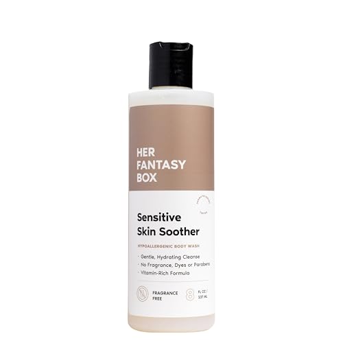 Image of Her Fantasy Box | Sensitive Skin Soother Gentle Body Wash - Fragrance-Free Probiotic Cleanser with Chamomile, pH Balanced, Vegan & Cruelty Free, 8 oz
