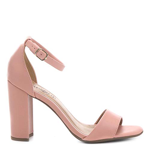 Sandália Drezzup Salto Grosso Feminina - Rosa Claro - 39