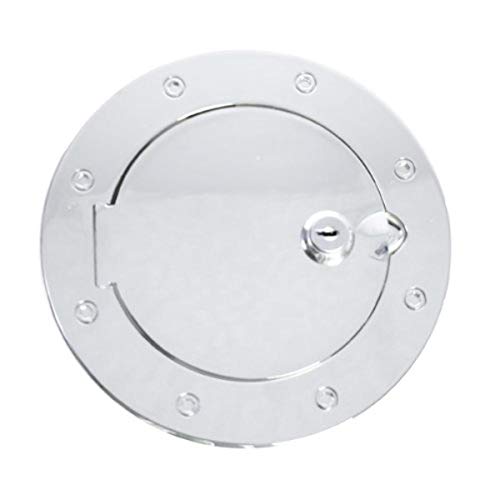 Rugged Ridge 11425.07 Gas Cap Door, Locking, Polished Aluminum; 97-06 Jeep Wrangler TJ