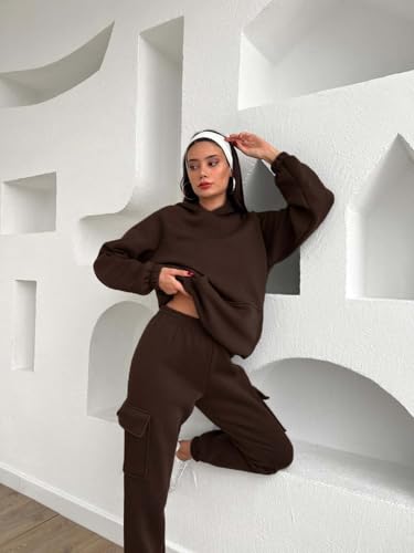 Image of KOTTY Women's Fleece Tracksuit | Comfortable Winter Coordset with Joggers & Hoodie | Soft Workout Wear for Walking, Trekking & Gym