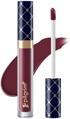 Pilgrim Oh So Crème! Premium Matte Liquid Lipstick | Most Lightweight & Transfer-proof Lipstick | Highly Pigmented & Long-Lasting | 3.5ml (Wine Séduction-14)