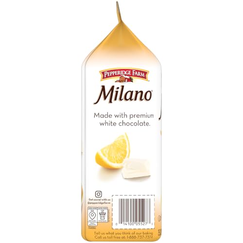 Image of Pepperidge Farm Milano White Chocolate Lemon Flavored Cookies, 7 Oz Bag (Pack of 2)