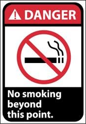 NMC DGA7P ANSI Sign, Legend "Danger - No Smoking Beyond This Point" with Graphic