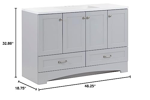 Spring Mill Cabinets Emlyn Bathroom Vanity With Sink, Pearl Gray #TOP2