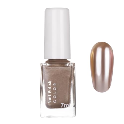 Metallic Nagellack Gold - Spiegelnagellack Effekt Schnelltrocknend Chrom - Quick Dry Metal Chrome Nagellack - Mirror Effekt Langanhaltender Nail Polish Entfernen Kratzfest, Kein UV Nötig (Gold，7ML)
