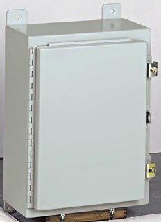 Image of WIEGMANN N12242012 (2) Plated Steel Clamps, 24 X 20 X 12IN (HXWXD), ANSI 61 Gray, Carbon Steel, NEMA 12 /13, Padlock HASP and Staple., Powder Coat Finish, Single-Door, Wall Mount